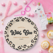 Leopard Cheetah Print Wild Een 1e verjaardagsfeest Papieren Bordje (Feest)