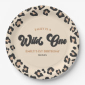 Leopard Cheetah Print Wild Een 1e verjaardagsfeest Papieren Bordje (Voorkant)