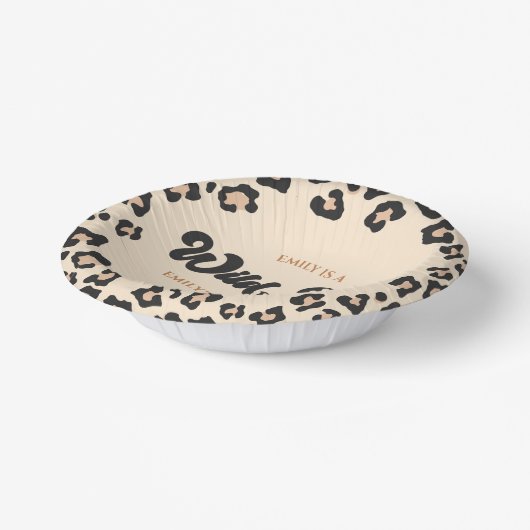 Leopard Cheetah Print Wild Een 1e verjaardagsfeest Papieren Kommen (Gebogen)