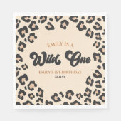 Leopard Cheetah Print Wild Een 1e verjaardagsfeest Servet (Voorkant)