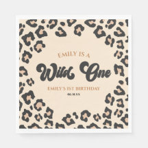 Leopard Cheetah Print Wild Een 1e verjaardagsfeest
