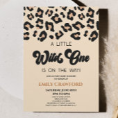 Leopard Cheetah Print Wild One Baby shower Kaart
