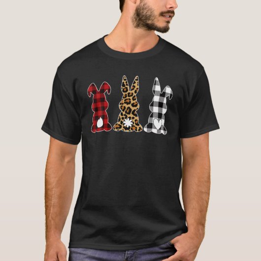 Leopard Cheetah Pset Bunny Rabbit Funny Easter Ho T-shirt (Voorkant)