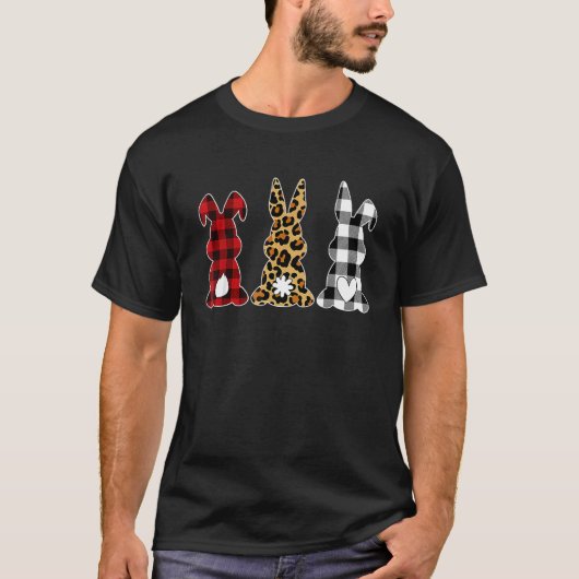 Leopard Cheetah Pset Bunny Rabbit Funny Easter Ho T-shirt (Voorkant)