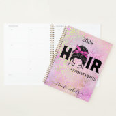 Leopard Cheetah Roze Haar Stylist Messy Bun Planner (Display)