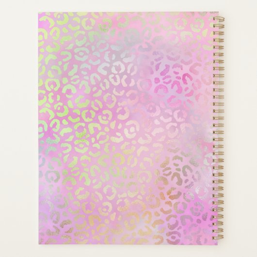 Leopard Cheetah Roze Haar Stylist Messy Bun Planner (Achterkant)