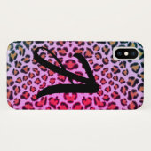 Leopard cheetah roze patroon - monogrammen Case-Mate iPhone case (Achterkant (horizontaal))