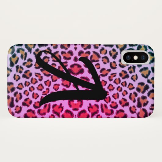 Leopard cheetah roze patroon - monogrammen Case-Mate iPhone case (Achterkant (horizontaal))