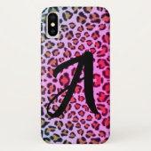 Leopard cheetah roze patroon - monogrammen Case-Mate iPhone case (Achterkant)
