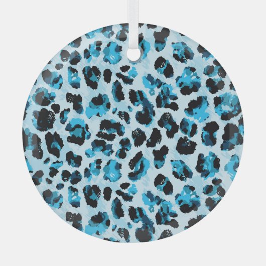 Leopard Cheetah Skin: Waterverf  Tie Dye Glas Ornament (Voorkant)