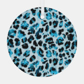Leopard Cheetah Skin: Waterverf  Tie Dye Glas Ornament (Achterkant)