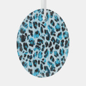 Leopard Cheetah Skin: Waterverf  Tie Dye Glas Ornament (Voorkant Rechts)