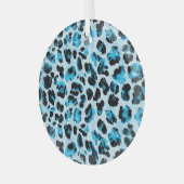 Leopard Cheetah Skin: Waterverf  Tie Dye Glas Ornament (Voorkant links)