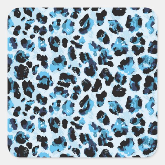 Leopard Cheetah Skin: Waterverf Tie Dye Vierkante Sticker (Voorkant)