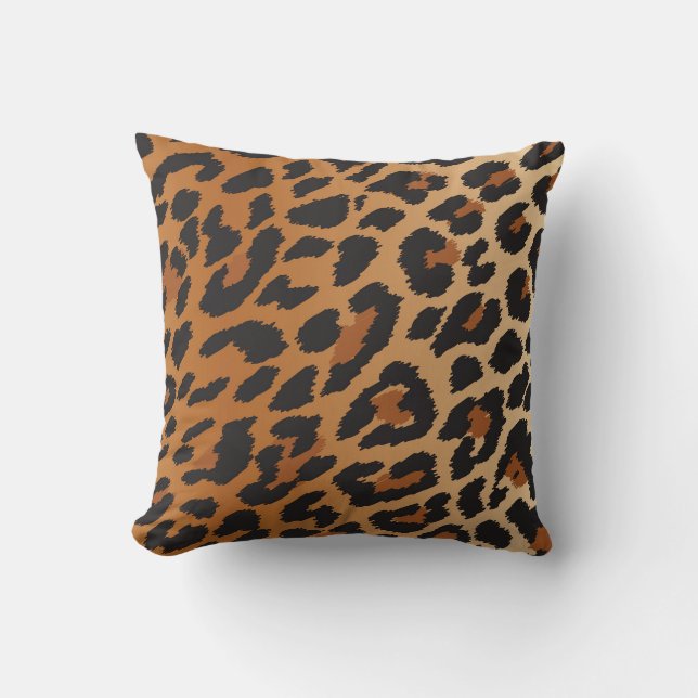 Leopard Cheetah Spots Wild Animal Print Patroon Kussen (Voorkant)