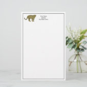 leopard Cheetah Spotted Cat Drawing Briefpapier (Staand voorkant)