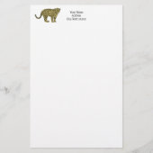  leopard Cheetah Spotted Cat Drawing Briefpapier (Voorkant)