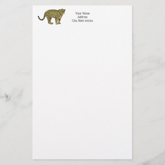 leopard Cheetah Spotted Cat Drawing Briefpapier (Voorkant)