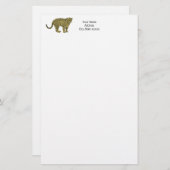 leopard Cheetah Spotted Cat Drawing Briefpapier (Voorkant / Achterkant)