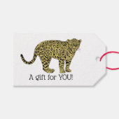leopard Cheetah Spotted Cat Drawing Cadeaulabel (Voorkant (Horizontaal))