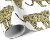 leopard Cheetah Spotted Cat Drawing Cadeaupapier (Rol Hoek)