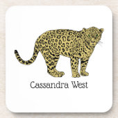 leopard Cheetah Spotted Cat Drawing Drankjes Onderzetter (Voorkant)