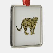  leopard Cheetah Spotted Cat Drawing Metalen Ornament (Rechts)