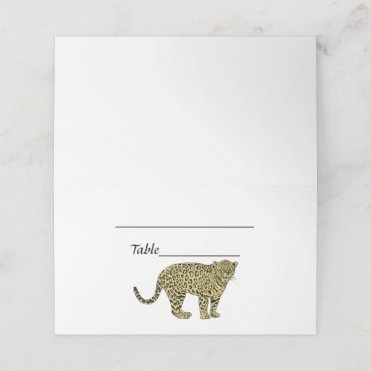  leopard Cheetah Spotted Cat Drawing Plaatskaartje (Buitenkant ongevouwen)