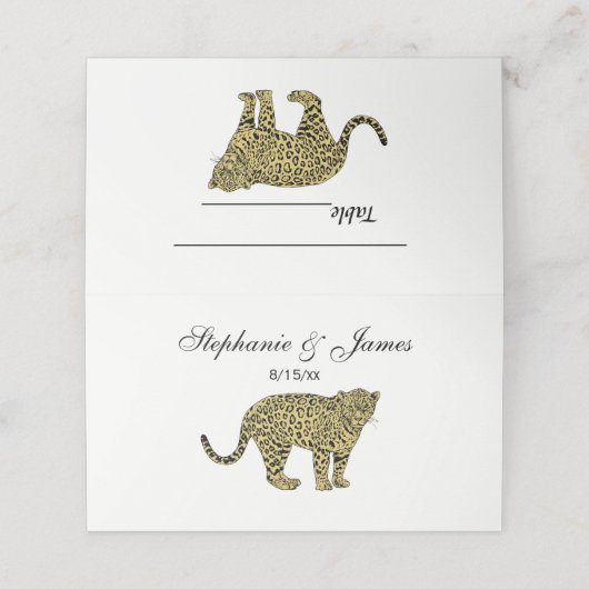  leopard Cheetah Spotted Cat Drawing Plaatskaartje (Buitenkant ongevouwen)