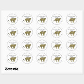  leopard Cheetah Spotted Cat Drawing Ronde Sticker (Vel)
