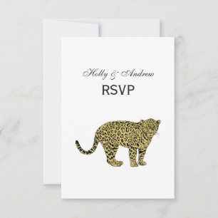  leopard Cheetah Spotted Cat Drawing RSVP Kaartje