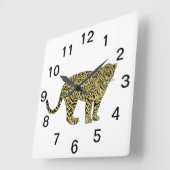 leopard Cheetah Spotted Cat Drawing Vierkante Klok (Hoek)