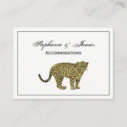  leopard Cheetah Spotted Cat Drawing Visitekaartje (Voorkant)