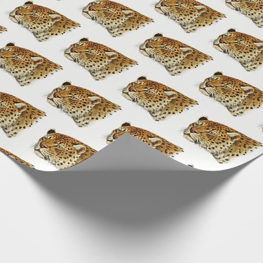  leopard Cheetah Spotted Cat Head Cadeaupapier (Hoek)