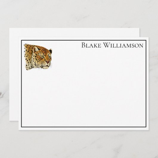  leopard Cheetah Spotted Cat Head Notitiekaartje (Voorkant / Achterkant)