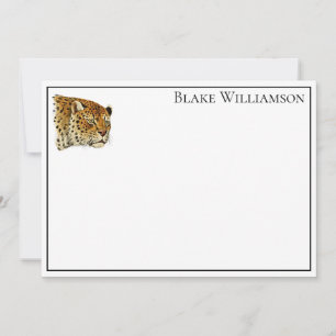 leopard Cheetah Spotted Cat Head Notitiekaartje