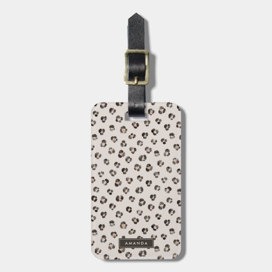 Leopard Cheetah Wild Animal Skin Pattern Bagagelabel (Voorkant verticaal)