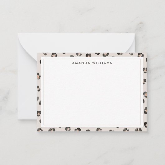 Leopard Cheetah Wild Animal Skin Pattern Notitiekaartje (Voorkant)