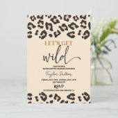 Leopard Cheetah Wild Bachelorette Weekend Party Kaart (Staand voorkant)