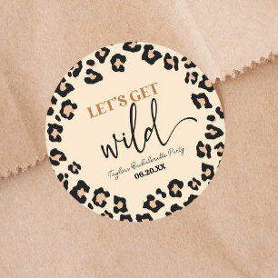 Leopard Cheetah Wild Bachelorette Weekend Party Ronde Sticker
