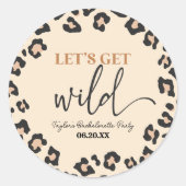 Leopard Cheetah Wild Bachelorette Weekend Party Ronde Sticker (Voorkant)