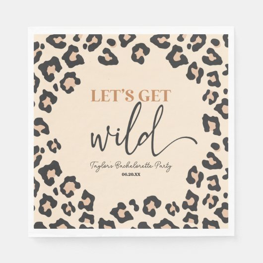 Leopard Cheetah Wild Bachelorette Weekend Party Servet (Voorkant)