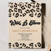 Leopard Cheetah Wild & Drie 3e Verjaardagsfeest Kaart