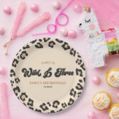 Leopard Cheetah Wild & Drie 3e Verjaardagsfeest Papieren Bordje (Feest)
