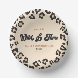 Leopard Cheetah Wild & Drie 3e Verjaardagsfeest Papieren Kommen