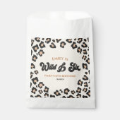 Leopard Cheetah Wild en Zes 6e Verjaardagsfeestje Bedankzakje (Voorkant)
