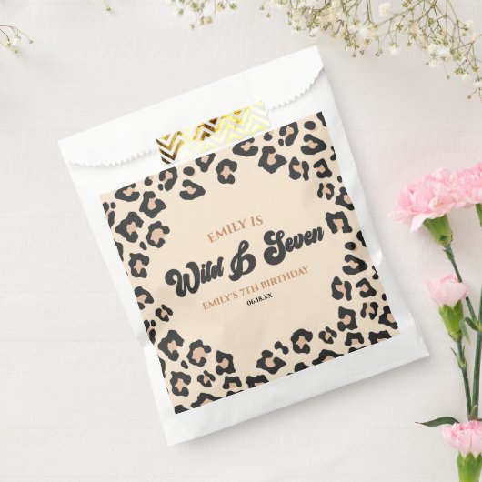 Leopard Cheetah Wild en Zeven 7e Verjaardagsfeestj Bedankzakje (Gezegeld)