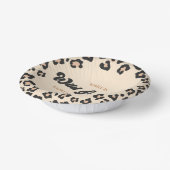 Leopard Cheetah Wild en Zeven 7e Verjaardagsfeestj Papieren Kommen (Gebogen)