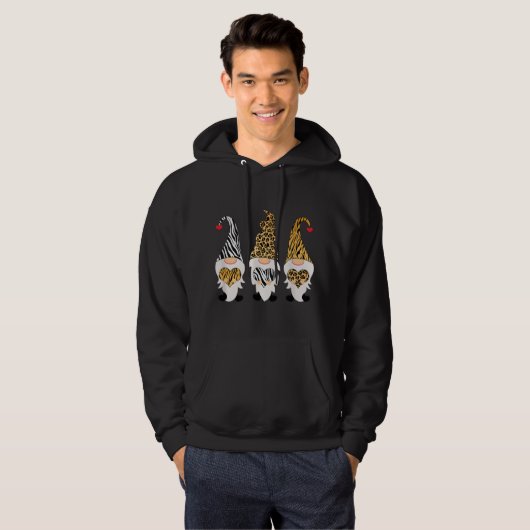 Leopard Cheetah Zebra Print Gnomes Hoodie (Voorkant volledig)