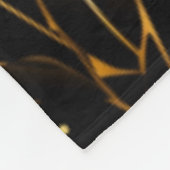 Leopard Cheetah Zwart Goud Oerwoud Safari Bladeren Fleece Deken (Hoek)